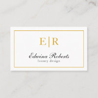 Elegant Gold and White Monogram Professional