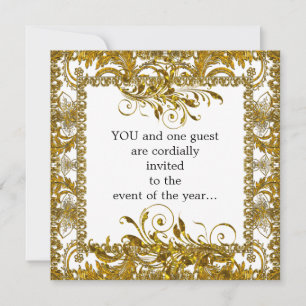 Elegant Gold and White Party Invitation