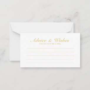 Elegant Gold and White Wedding Advice and Wishes