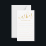 Elegant Gold and White Wedding Advice and Wishes Card<br><div class="desc">Elegant White and Gold Wedding Advice and Wishes Cards
featuring title in gold modern script font style.

Please Note: The foil details are simulated in the artwork. No actual foil will be used in the making of this product.</div>