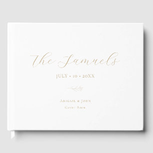 Elegant Gold and White Wedding Guest Book