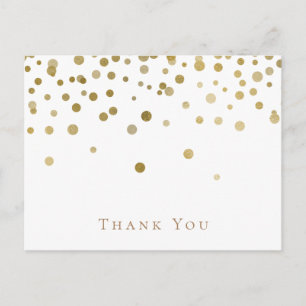 Elegant Gold and White Wedding Thank You Postcard