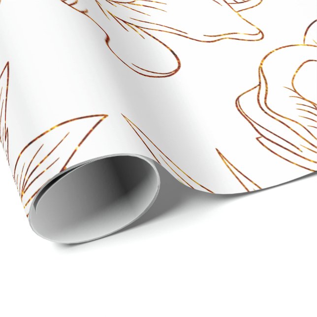 Elegant Gold and White Wedding Wrapping Paper (Roll Corner)