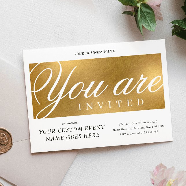 Elegant Gold Annual Charity Gala Dinner Business Invitation (Elegant Gold Annual Charity Gala Dinner Business Invitation)