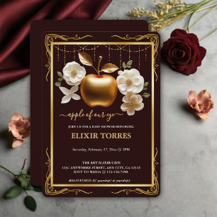 Elegant Gold Apple of Our Eye Baby Shower Invitation