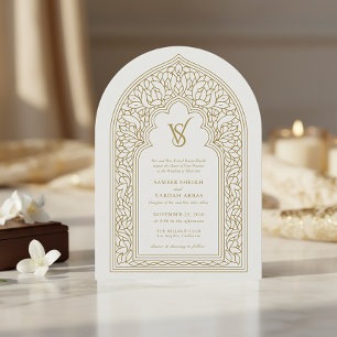 Elegant Gold Arabesque Wedding Invitation