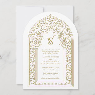 Elegant Gold Arabesque Wedding Invitation
