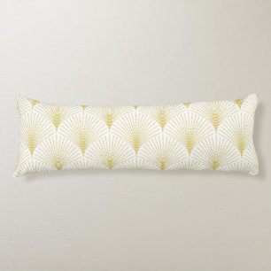 Elegant Gold Art-deco Geometric Seamless Pattern Body Cushion