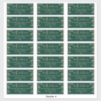 Elegant gold Art Deco & green Guest Address labels
