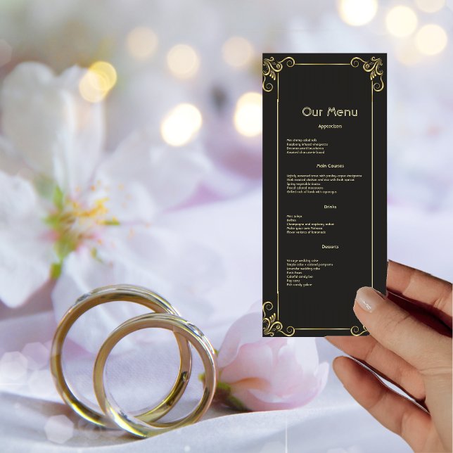 Elegant Gold Art Deco Vintage Dinner Menu Card (Creator Uploaded)