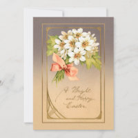 Elegant Gold Art Nouveau Easter Floral