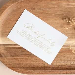 Elegant Gold Baby Shower Book Request   Enclosure Card