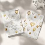 Elegant Gold Balloon 80th Birthday Party Invitation<br><div class="desc">Celebrate in style with this elegant 80th birthday party invitation featuring gold and white balloons, modern calligraphy script, and a touch of sparkle. Perfect for milestone celebrations, this customisable template allows you to easily personalise the name, age, date, time, and party details. A timeless and classy design for honouring a...</div>