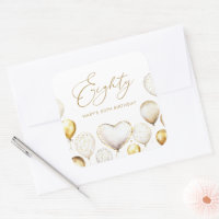 Elegant Gold Balloon 80th Thank You Birthday