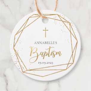 Elegant Gold Baptism Thank You Favor Tags