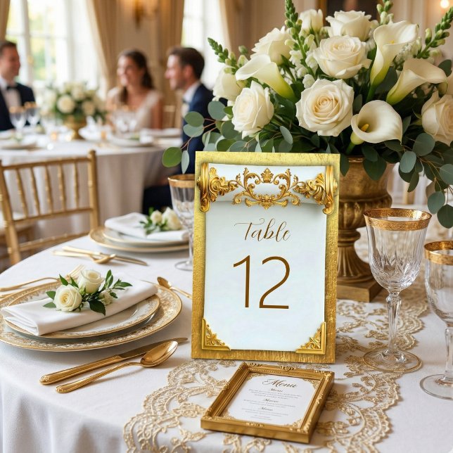 Elegant Gold Baroque Wedding Table Number (Creator Uploaded)