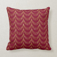 Elegant Gold Bead Swags on Burgundy Red