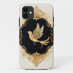 Elegant Gold Bird in Ornate Vintage Frame Case-Mate iPhone Case