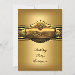 Elegant Gold Birthday Party Mens 60th 50th 40th Invitation