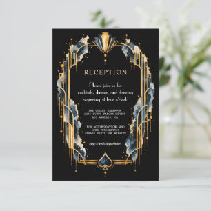 Elegant Gold Black Art Deco Casino Night Wedding Enclosure Card