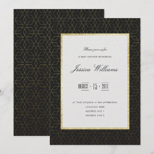 Elegant Gold & Black Baby Shower Invitation