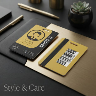 Elegant Gold Black Badge for IT Professionals ID Badge