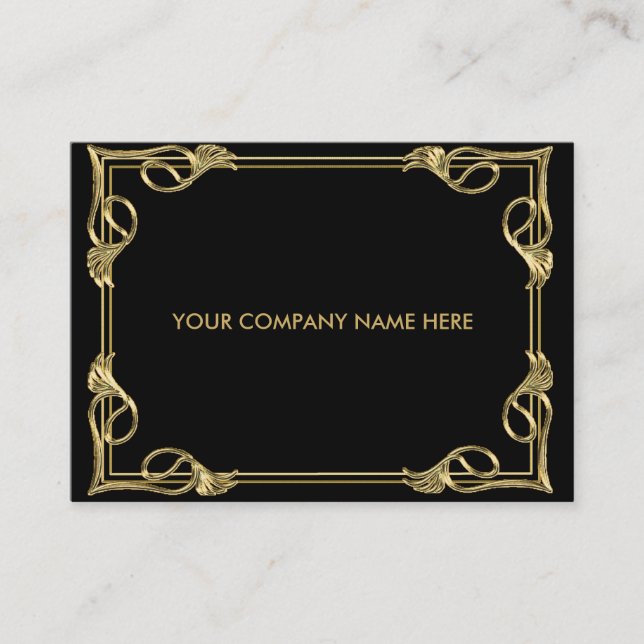 Elegant gold black business card (Front)