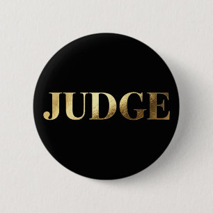 Elegant Gold Black Contest Judge Badge