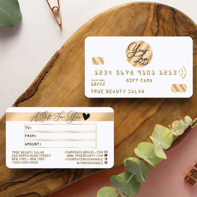 Elegant Gold Black Credit Logo Gift Certificate (Creator Uploaded)