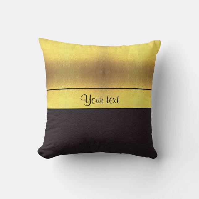 Elegant Gold & Black Cushion (Front)