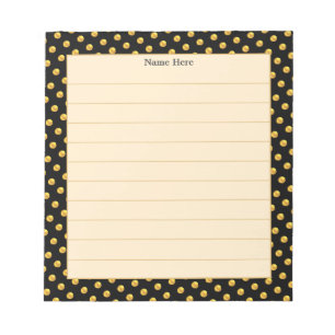 Elegant Gold & Black Frame on Light Beige Notepad