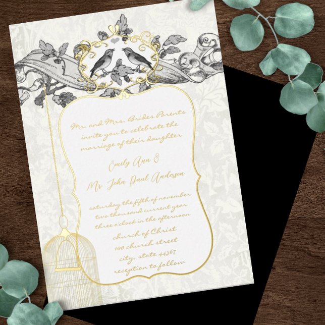 Elegant Gold Black & Grey Birdcage Wedding (Creator Uploaded)