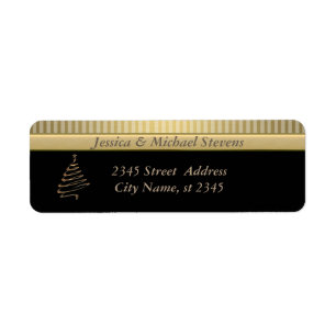 Elegant gold/black holiday Christmas tree