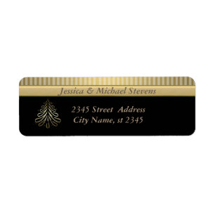 Elegant gold/black holiday Christmas tree