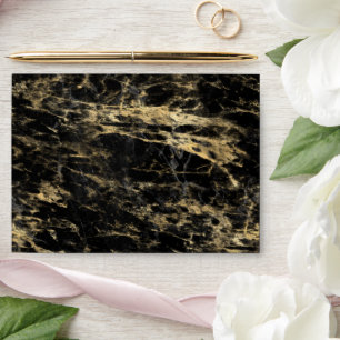 Elegant Gold & Black Marble Pattern Envelope