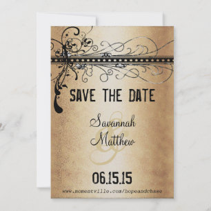 Elegant Gold & Black Mediaeval Renaissance Wedding Save The Date