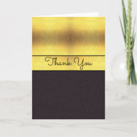 Elegant Gold & Black Thank You