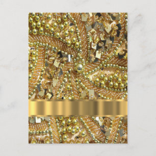 Elegant gold bling postcard