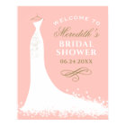 Elegant Gold Blush Gown Bridal Shower Welcome