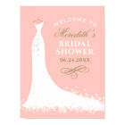 Elegant Gold Blush Gown Bridal Shower Welcome