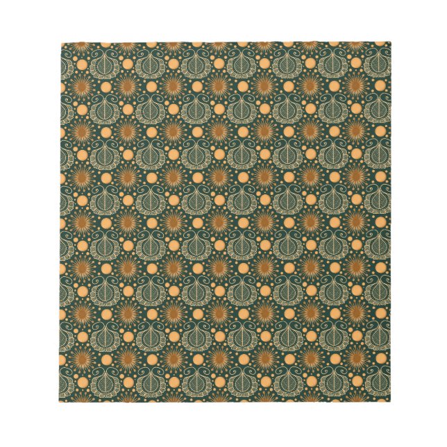 Elegant Gold Boho Ornamental Pattern  Notepad (Front)