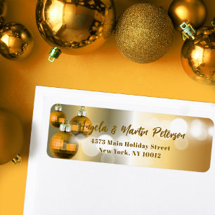Elegant Gold Bokeh Christmas Ornament Holiday