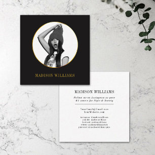 Elegant Gold Bold Typography Photo Social Media Calling Card