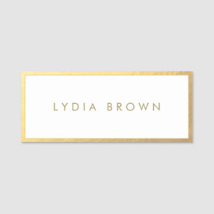 Elegant Gold Border Name Tag
