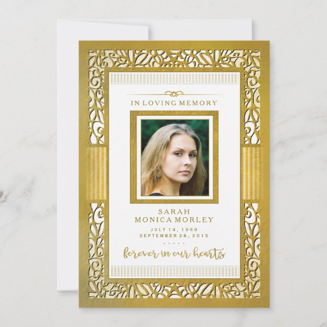 Elegant Gold Border Photo Thank You - Perhaps Poem (Front)