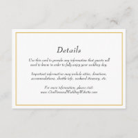 Elegant Gold Border Wedding Details