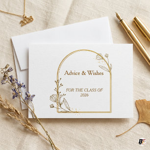 Elegant Gold Botanical Arch Class of 2026 Graduati Thank You Card
