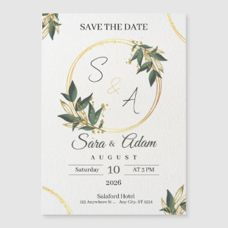 Elegant Gold Botanical Circle Card
