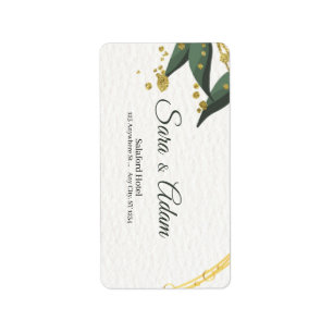 Elegant Gold Botanical Circle Label