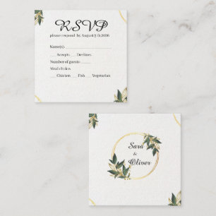 Elegant Gold Botanical Circle  Square Business Card
